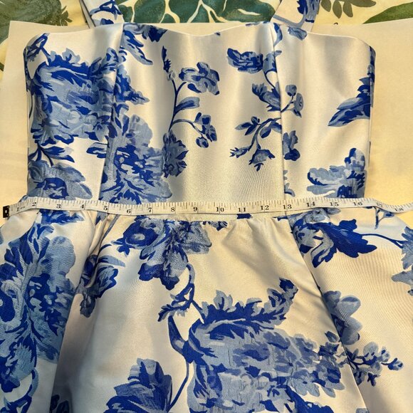 NWT Mestiza New York Puff Puff Floral Blue and white Jacquard Dress - Size 14 - Picture 13 of 14